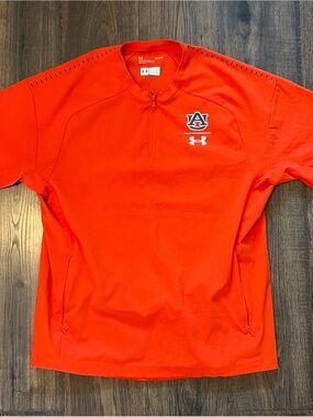 LG Orange Auburn University Under Armour Quarter-Zip Pullover